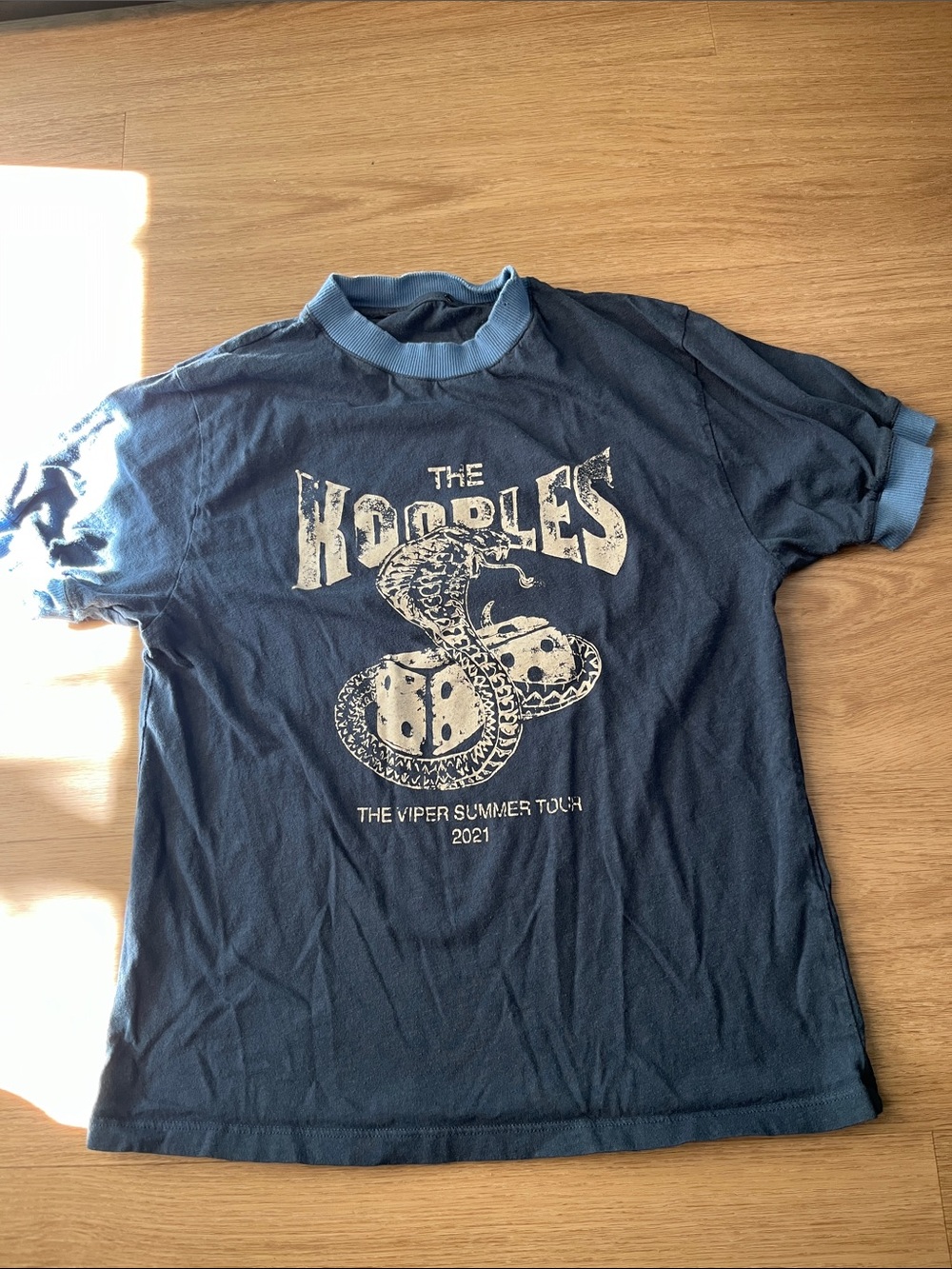 The Kooples Navy Blue Ringer Snake Graphic Tee